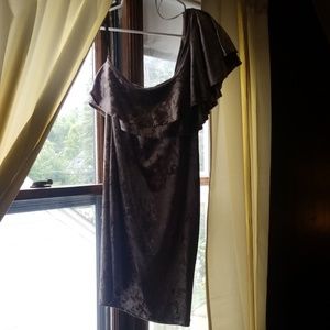Crushed velvet taupe dress size 2x